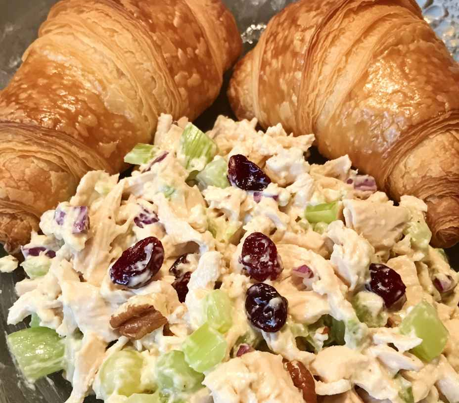 Low-Carb Chicken Salad on Croissants