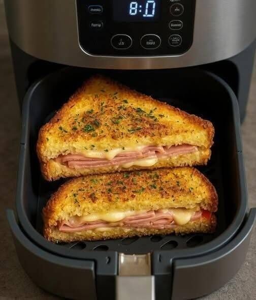 High-Protein Air Fryer Grilled Ham and Cheese (Low-Carb Option)