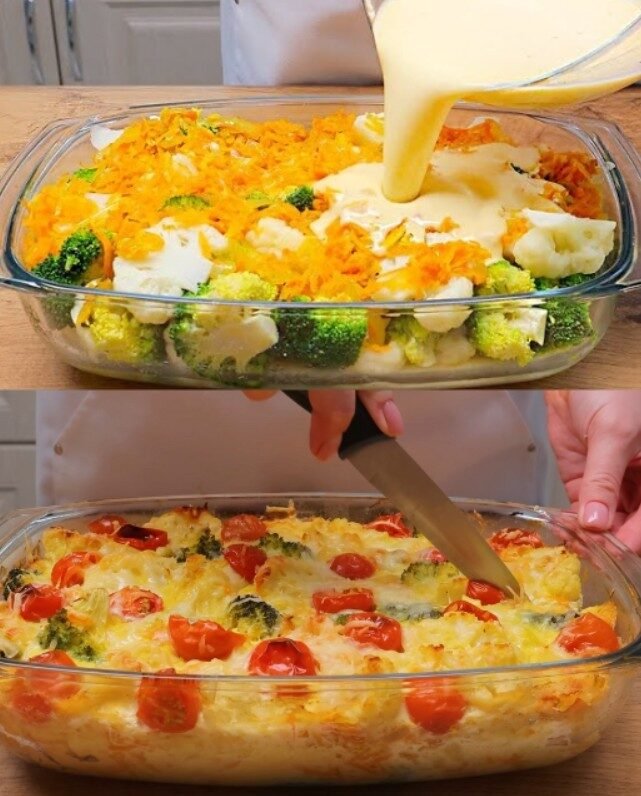 Creamy Baked Broccoli with Tomatoes and Kale By Olivia James