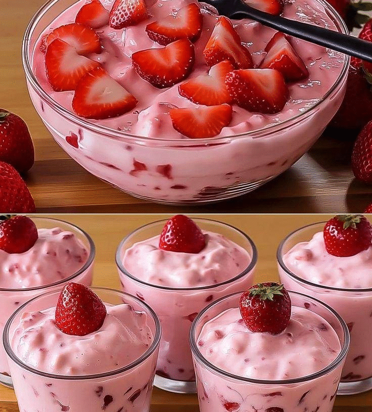 Keto Strawberry Creamy Custard Dessert  
