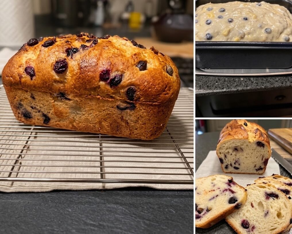High-Protein Blueberry Cream Cheese Sourdough Bread