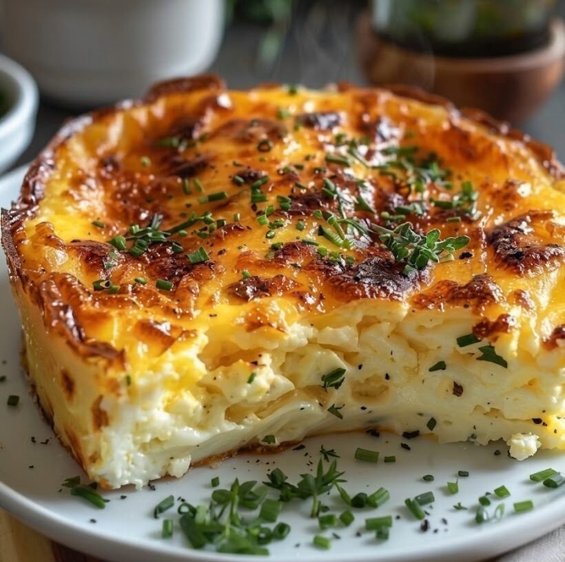 Fluffy Baked Cottage Cheese Egg Casserole (High Protein Breakfast)