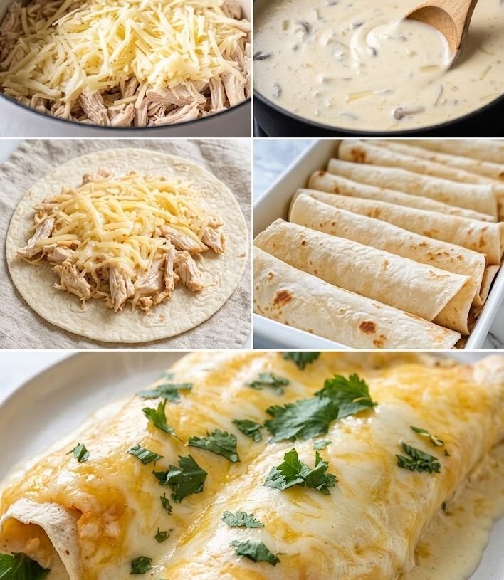 High-Protein Low-Carb White Chicken Enchiladas