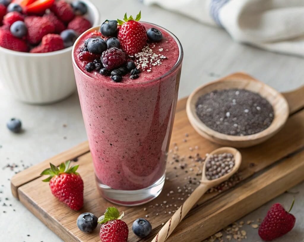 High Protein Berry Banana Smoothie for Weight Loss (Low-Carb Friendly)
