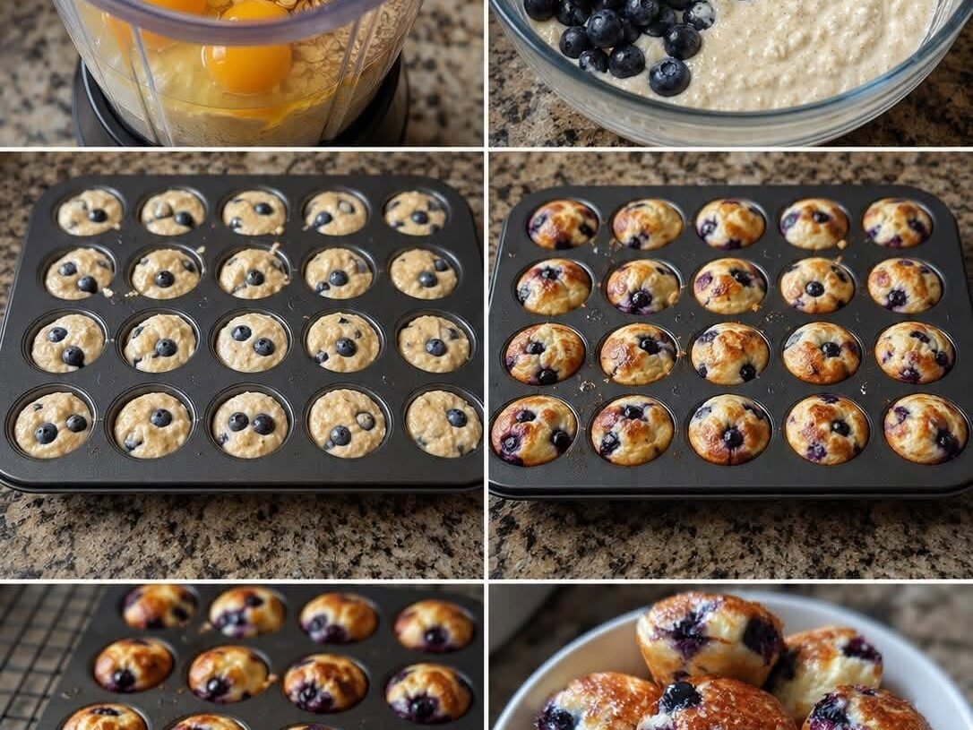 High-Protein Blueberry Cottage Cheese Pancake Bites – Easy Baked Breakfast