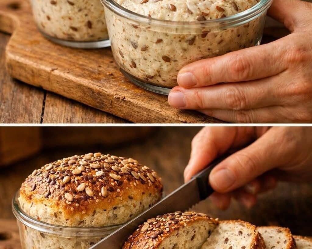 Easy 3-Ingredient Seeded Bread – High Protein & Low Carb