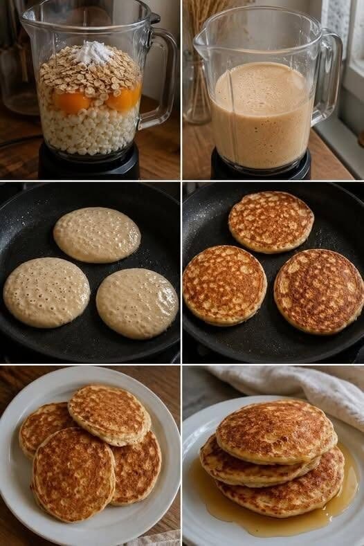 High-Protein Blender Cottage Cheese Oatmeal Pancakes (Gluten-Free)