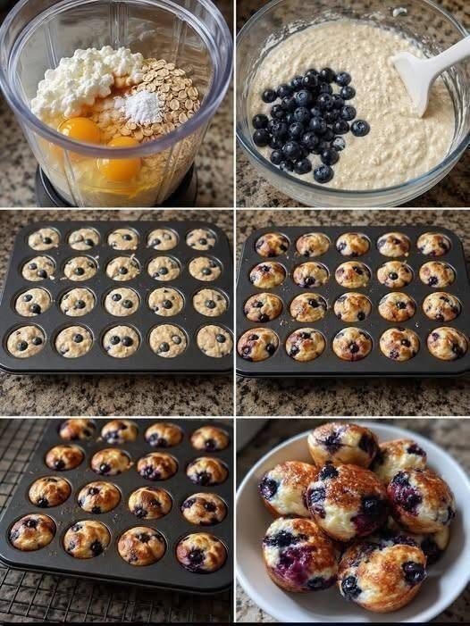 High-Protein Blueberry Cottage Cheese Pancake Bites (Low-Carb)