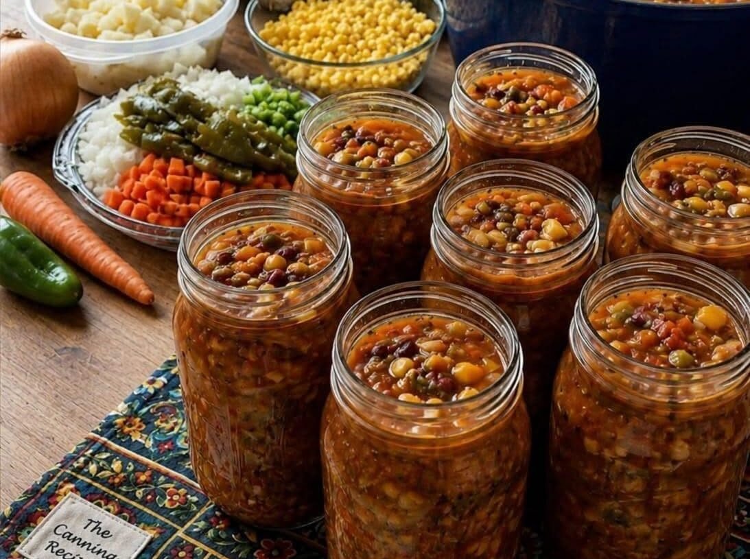 Pressure Canned Garden Vegetable Soup (Low-Carb Meal Prep Base)