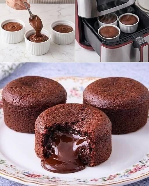 High-Protein Air Fryer Molten Chocolate Lava Cake (Low-Carb & Keto)