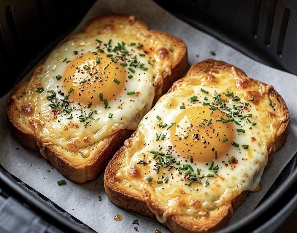 Easy High-Protein Air Fryer Egg Toast (Low-Carb)