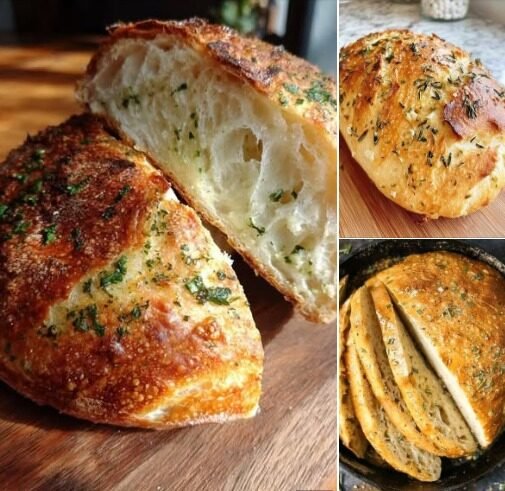 Low Carb Herb and Garlic Artisan Sourdough Loaf
