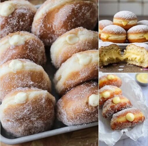 Protein-Packed Sourdough Discard Donuts with Creamy Custard