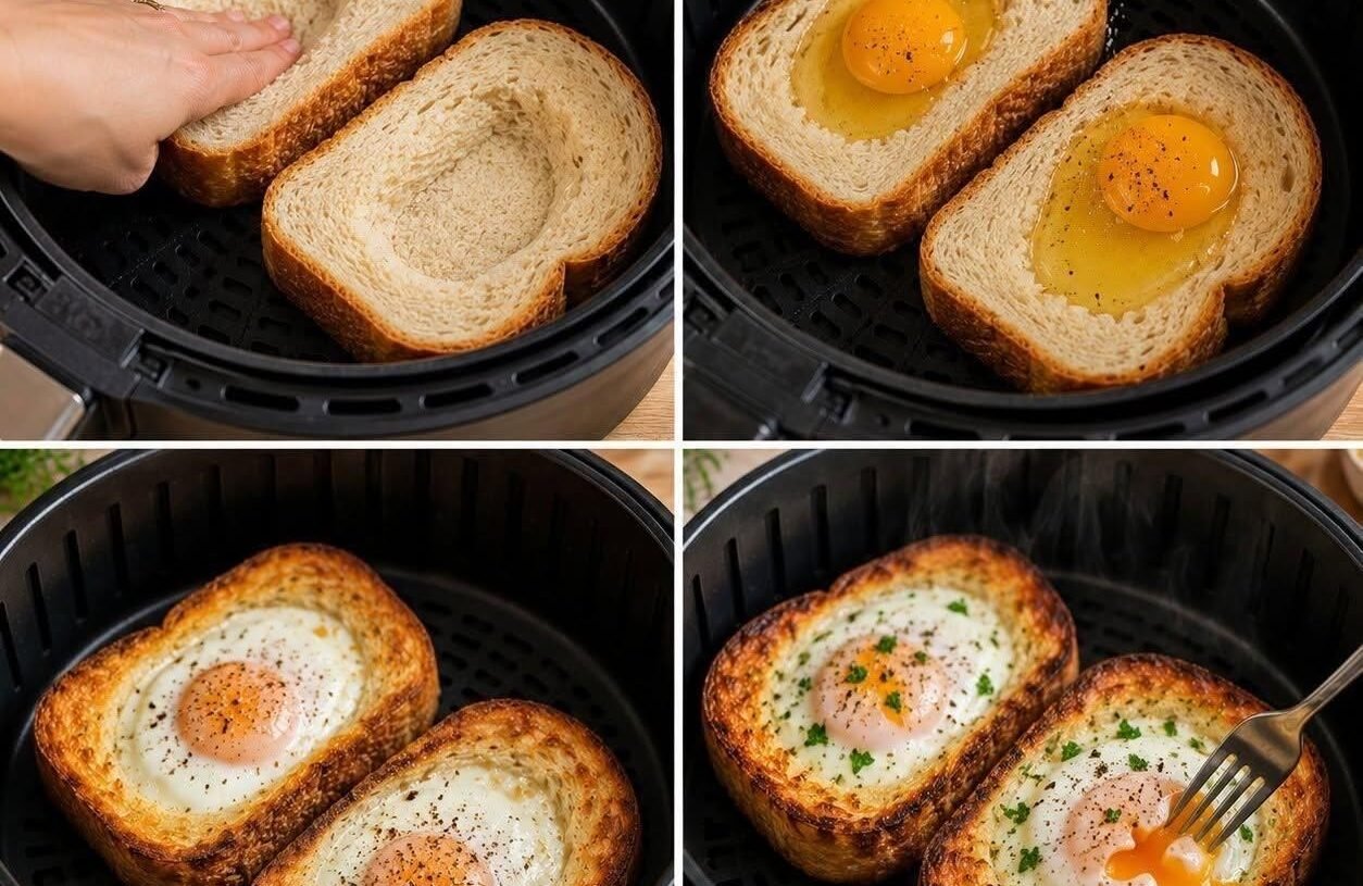 High-Protein Air Fryer Egg Toast (Easy Low-Carb Breakfast)