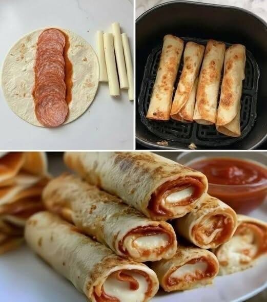 Easy High-Protein Low-Carb Air Fryer Pizza Roll-Ups