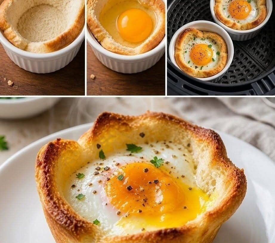 Easy High-Protein Air Fryer Egg Toast Cups (Low-Carb & Keto-Friendly)