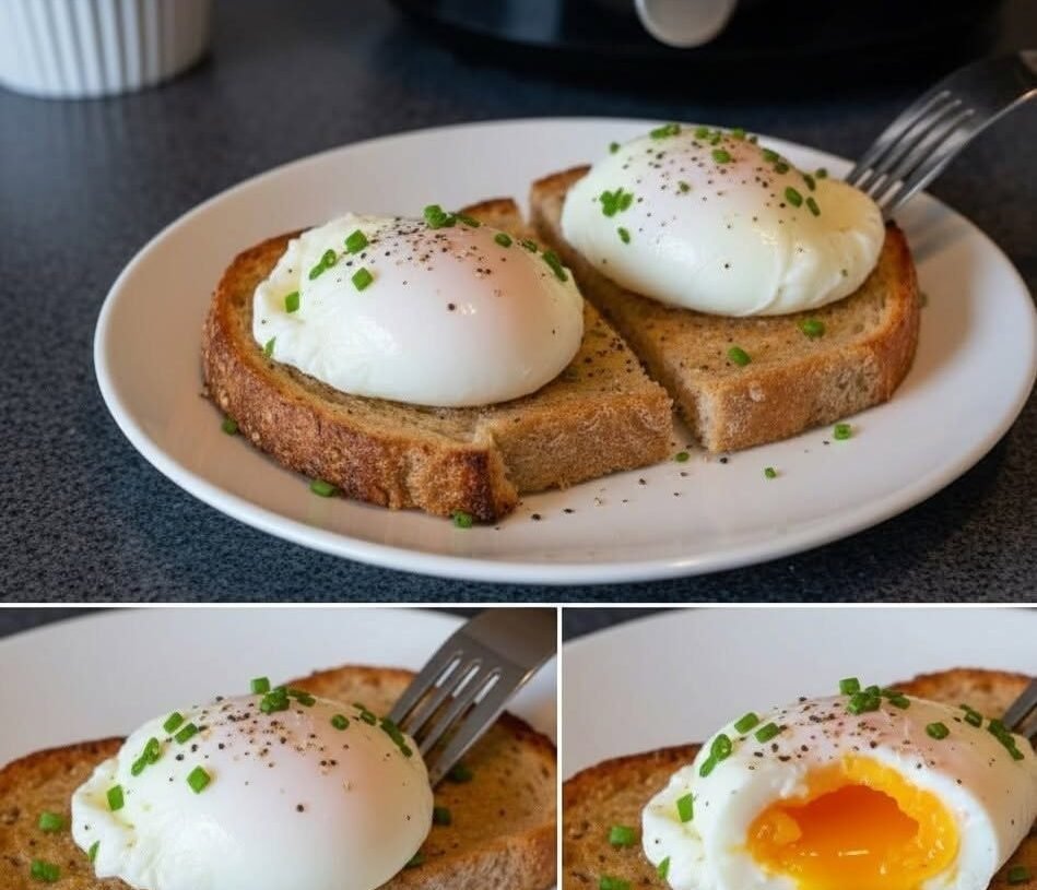 Easy Air Fryer Poached Eggs (High Protein, Low-Carb Breakfast)