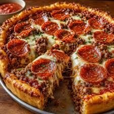 High-Protein Deep Dish Hamburger Sausage Pepperoni Casserole